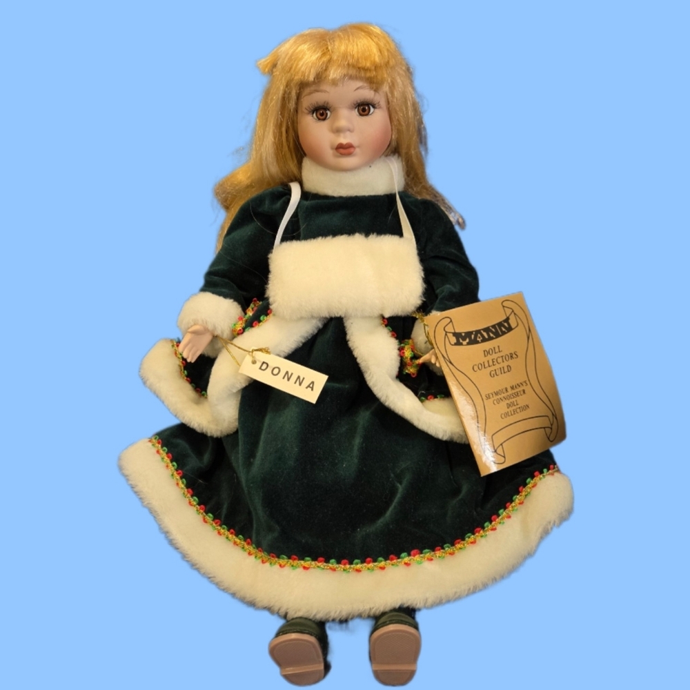 Seymour Mann Signature Series Porcelain Doll Donna Christmas Velvet Gown